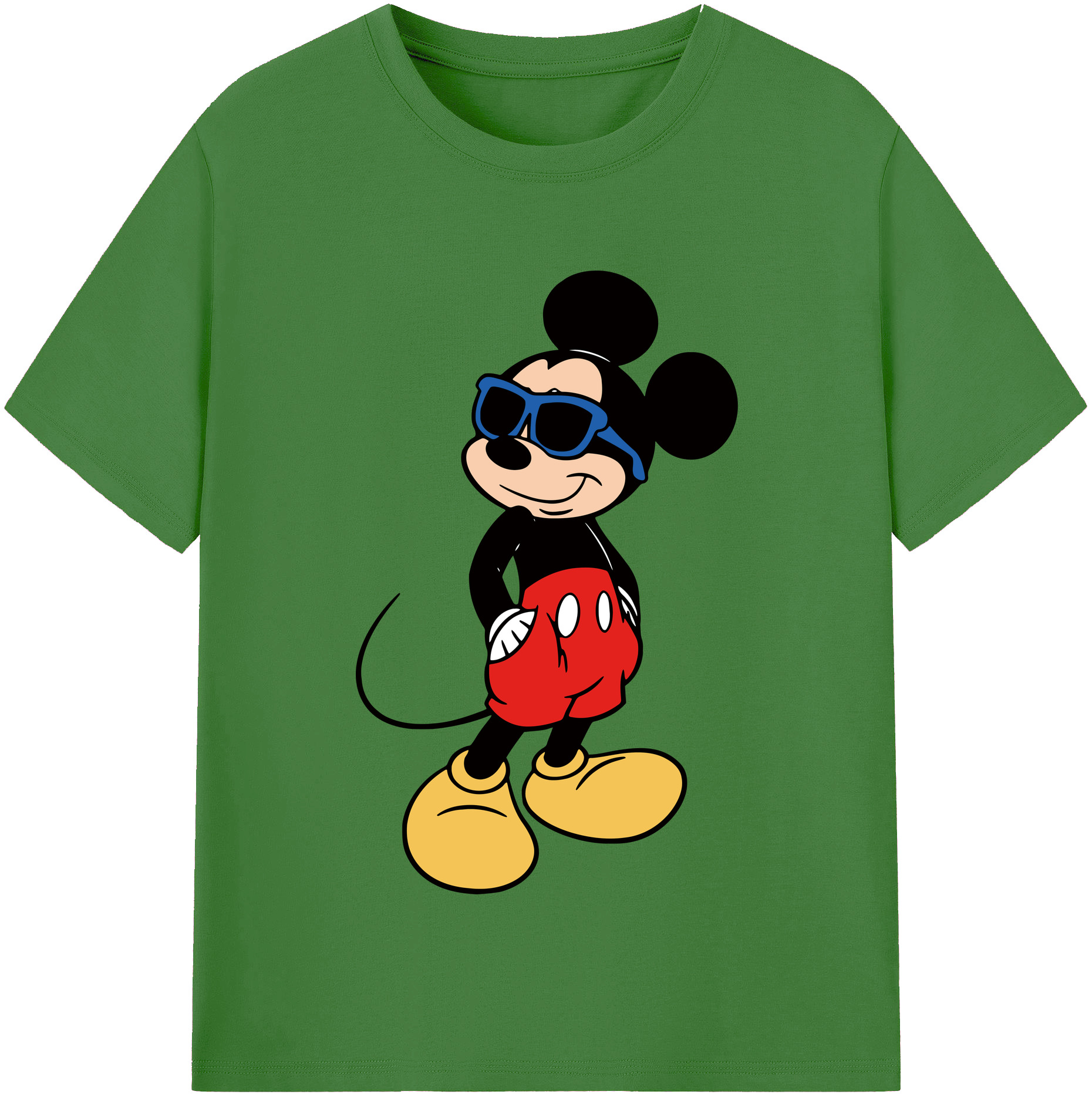 （画像用） ミッキーマウス Mickey Mouse レディースカジュアルプリントTシャツ（綿100％）